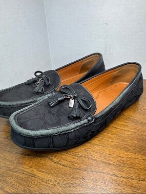 Coach Womens Signature Moira Black Driving Loafer, sz 8.5